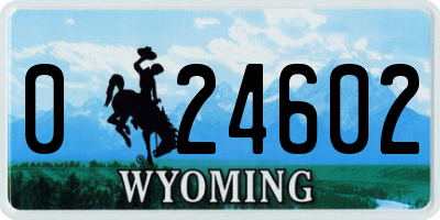 WY license plate 024602