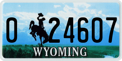 WY license plate 024607