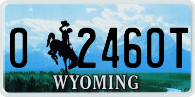 WY license plate 02460T