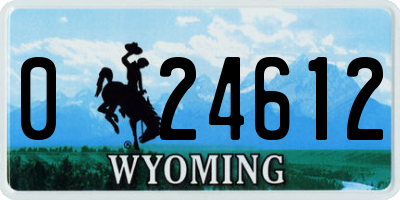 WY license plate 024612