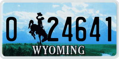 WY license plate 024641