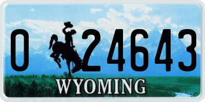 WY license plate 024643