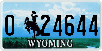 WY license plate 024644