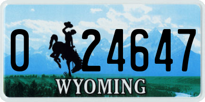 WY license plate 024647