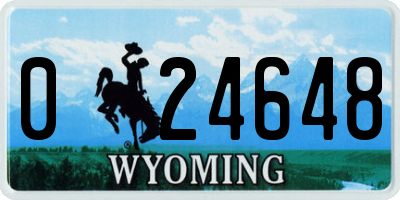 WY license plate 024648