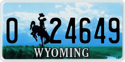 WY license plate 024649