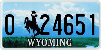WY license plate 024651