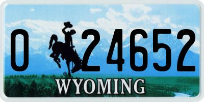 WY license plate 024652
