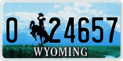 WY license plate 024657