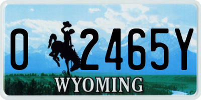 WY license plate 02465Y