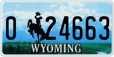 WY license plate 024663