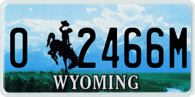 WY license plate 02466M