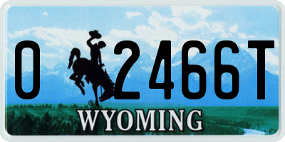 WY license plate 02466T