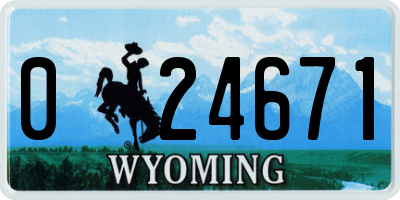WY license plate 024671