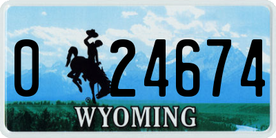 WY license plate 024674