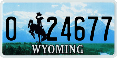 WY license plate 024677