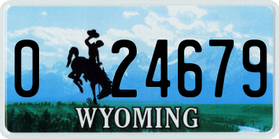WY license plate 024679