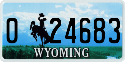 WY license plate 024683