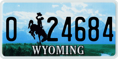 WY license plate 024684