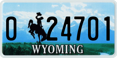 WY license plate 024701