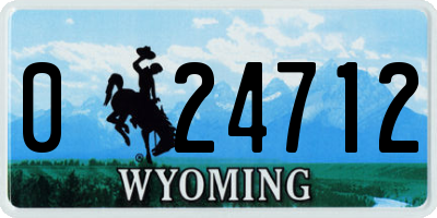 WY license plate 024712