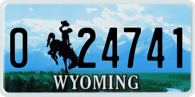 WY license plate 024741