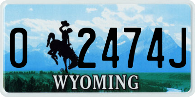 WY license plate 02474J