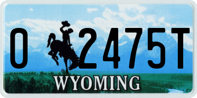 WY license plate 02475T