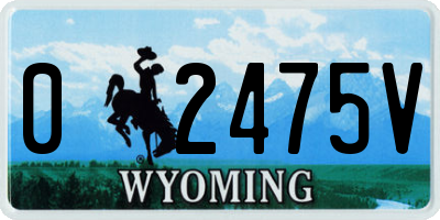 WY license plate 02475V