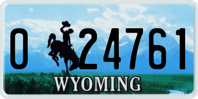 WY license plate 024761