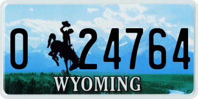 WY license plate 024764