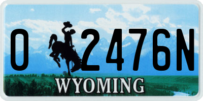 WY license plate 02476N