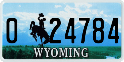 WY license plate 024784