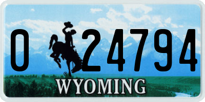 WY license plate 024794