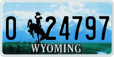 WY license plate 024797