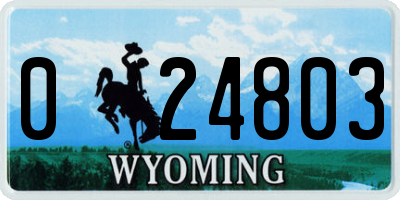 WY license plate 024803