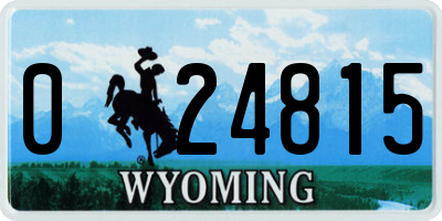 WY license plate 024815