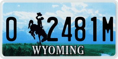 WY license plate 02481M