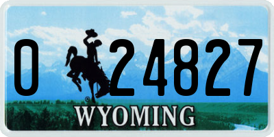 WY license plate 024827