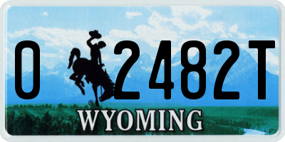 WY license plate 02482T
