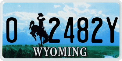 WY license plate 02482Y
