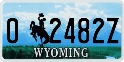 WY license plate 02482Z