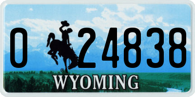 WY license plate 024838