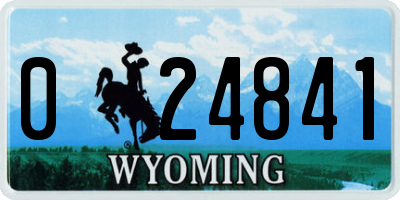 WY license plate 024841