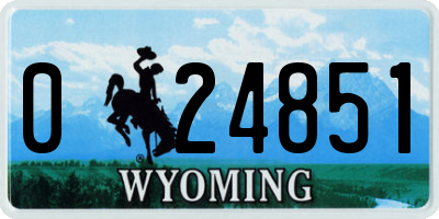WY license plate 024851