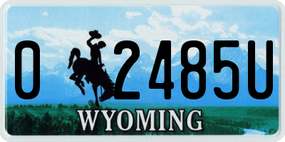 WY license plate 02485U