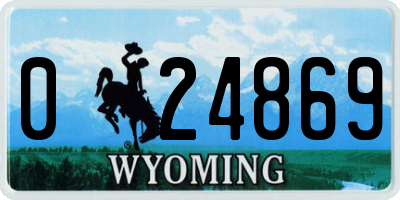 WY license plate 024869