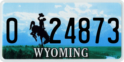 WY license plate 024873