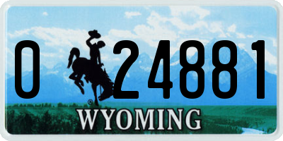 WY license plate 024881