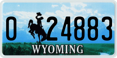 WY license plate 024883
